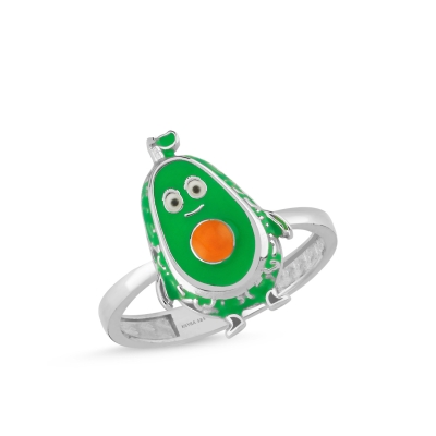 Avakado Özel Tasarım Beyaz Altın Yüzük OD600