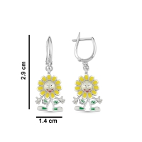 AyÇiçeği Özel Tasarım Beyaz Altın Küpe BK108