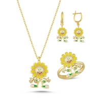 Ayçiçeği Özel Tasarım Altın Takım AYC1007