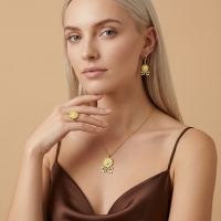 Ayçiçeği Özel Tasarım Altın Takım AYC1007