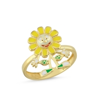 Ayçiçeği Özel Tasarım Altın Yüzük D507