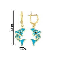 Balık Özel Tasarım Altın Küpe B235