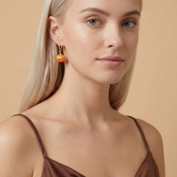 Balkabağı Özel Tasarım Altın Küpe K177