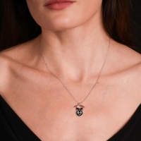 Batery Mineli Beyaz Altın Kolye MZ24