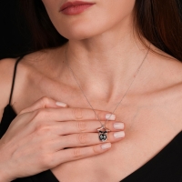 Batery Mineli Beyaz Altın Kolye MZ24