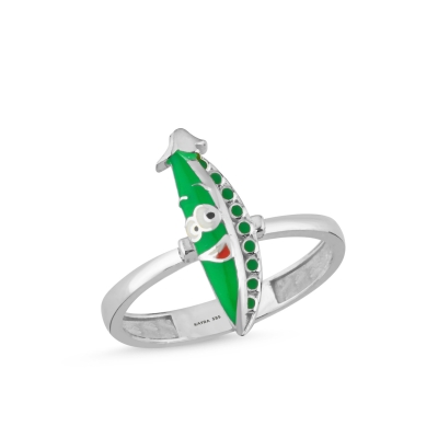 Bezelye Özel Tasarım Beyaz Altın Yüzük OD568