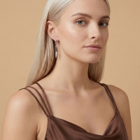 Bıçak Özel Tasarım Beyaz Altın Küpe BK242