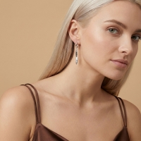 Bıçak Özel Tasarım Beyaz Altın Küpe BK242