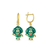 Brokoli Özel Tasarım Altın  Küpe127