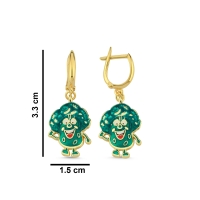 Brokoli Özel Tasarım Altın  Küpe127