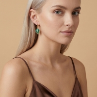 Brokoli Özel Tasarım Altın  Küpe127