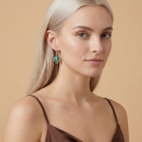 Brokoli Özel Tasarım Altın  Küpe127