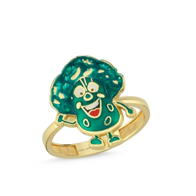 Brokoli Özel Tasarım Altın Yüzük Y527 