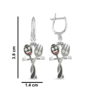 Çatal Bıçak Özel Tasarım Beyaz Altın Küpe BK106