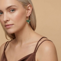 Çay Altın Özel Tasarım Altın Küpe 153