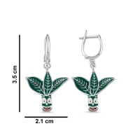 Çay Özel Tasarım Beyaz Altın Küpe BK154