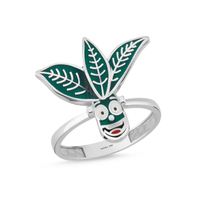 Çay Özel Tasarım Beyaz Altın Yüzük GYH554