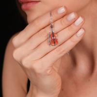 Çello Mineli Beyaz Altın Kolye Ucu AB19