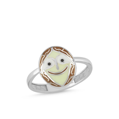 Ceviz Özel Tasarım Beyaz Altın Yüzük OD618