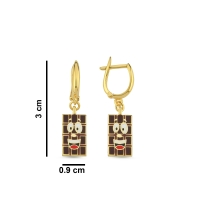 Çikolata Özel Tasarım Altın Küpe DRS205
