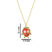 Çilek Özel Tasarım Altın Kolye D81