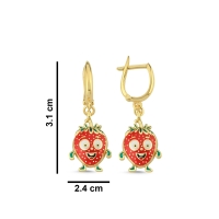 Çilek Özel Tasarım Altın Küpe K181