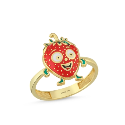 Çilek Özel Tasarım Altın Yüzük Y581