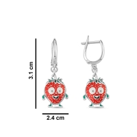 Çilek Özel Tasarım Beyaz Altın Küpe BK182