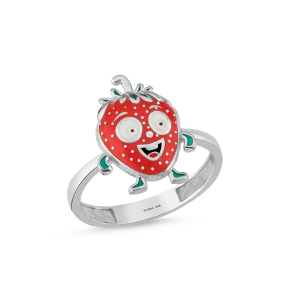 Çilek Özel Tasarım Beyaz Altın Yüzük OD582