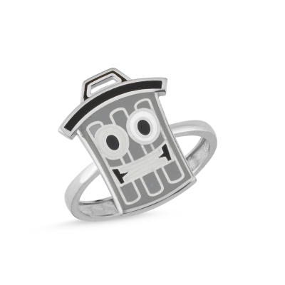 Çöptenekesi Özel Tasarım Beyaz Altın Yüzük OD646