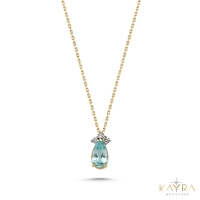 Damla Blue Topaz ve Pırlanta Kolye PÇK46