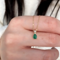 Damla Zümrüt ve Pırlantalı Kolye PÇK57