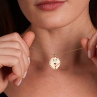 Davul Mineli Altın Kolye MZK27