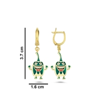 Yeşil Dolmalık Biber Özel tasarım Altın Küpe 123