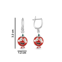 Domates Özel Tasarım Beyaz Altın Küpe BK158