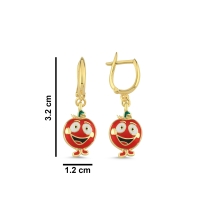 Domates Özel Tasarım Altın Küpe 157