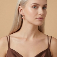 Domates Özel Tasarım Altın Küpe 157