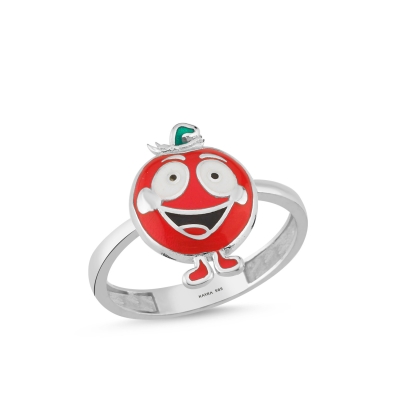 Domates Özel Tasarım Beyaz Altın Yüzük YDR558