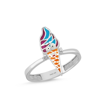 Dondurma Özel Tasarım Beyaz Altın Yüzük OD610