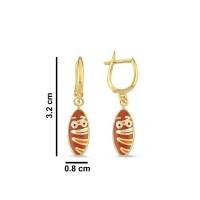 Ekmek Özel Tasarım Altın Küpe B233