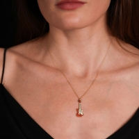 Elektro Gitar Mineli Altın Kolye Ucu HF31