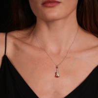 Elektro Gitar Mineli Beyaz Altın Kolye Ucu ES31