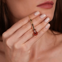 Gitar Mineli Altın Kolye Ucu PK16