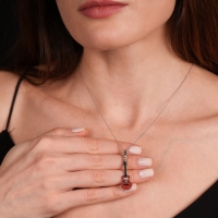 Gitar Mineli Beyaz Altın Kolye MZ16