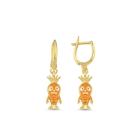 Havuç Özel Tasarım Altın Küpe K111