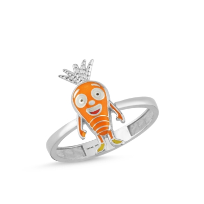 Havuç Özel Tasarım Beyaz Altın Yüzük GR512