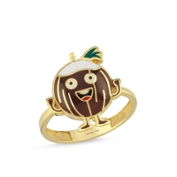 Hindistan Cevizi Özel Tasarım Altın Yüzük Y587