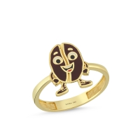 Kahve Özel Tasarım Altın Yüzük Y601