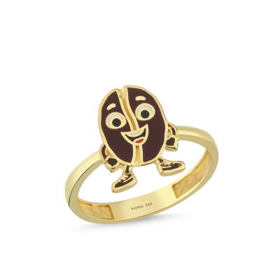 Kahve Özel Tasarım Altın Yüzük Y601