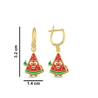 Karpuz Özel Tasarım Altın Küpe B213